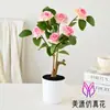 Flor Artificial Bonsái de Rosa de 6 Cabezas Adorno de Flor Falsa para Mesa de Comedor, Sala de Estar, Arreglo Floral para el Hogar y Exhibición Decorativa