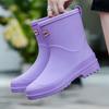 Botas de Lluvia de Caña Corta para Mujer Transfronterizas Nuevas Botas de Pie de Caña Media Impermeables Antideslizantes para Mujer Botas de Lluvia Trabajo de Corte Bajo Botas de Agua