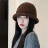 Sombrero de Pescador de Pana de Alta Calidad para Mujer, Nuevo Sombrero Casual Versátil para Cara Pequeña de Otoño e Invierno, Pequeño Fedora Multiusos