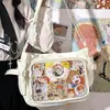 Bolsa Mensageiro Versátil Simples de Grande Capacidade Estilo College para Mulheres Bolsa de Ombro Transparente Crossbody Bolsa para Bebê Bolsa Tote
