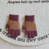 Guantes de Punto Jacquard Gruesos de Invierno para Niños y Niñas, Elegantes, Gruesos, Cálidos, de Cinco Dedos con Forro de Felpa, Modernos