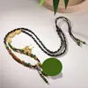Cordón Estilo Chino Thangka Tara Verde Zakiram Cuero de Vaca Limpiador Colgante Femenino Xizang Cuerda Cuerda para Collar Wenwan Joyería