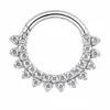 Anillo de nariz de titanio F136 incrustado con circón brillante para mujer, joyería para piercing corporal de titanio G23, disponible al por mayor