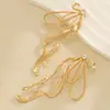 Pendientes de Lazo Grande Irregulares Estilo Coreano para Mujer Pendientes de Tachuela con Borla de Hada y Cinta Pendientes de Diseño de Nicho Elegantes