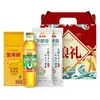 Conjunto de caixa de presente Arowana com óleo de arroz, óleo comestível em pequenas garrafas, combinação de óleo de arroz e óleo de arroz, adequado como presente ou lembrança