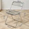 Mesa dobrável transparente acrílica vintage, estilo moderno e na moda, conjunto de mesa e cadeira portátil para varanda de casa, mesa de centro nórdica