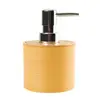 Frasco de Álcool em Gel com Tampa de Bambu Listrada Horizontal Conjunto de Armazenamento para Banheiro com Textura de Cerâmica Artigos de Higiene Pessoal para Hotéis e Pousadas