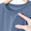 Camiseta de Malla Hielo al por Mayor Verano Manga Corta para Hombre Color Puro Holgada Talla Grande Manga Media Secado Rápido Transpirable Deportiva Manga Corta