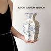 Jarrón de Porcelana Azul y Blanco de Nuevo Estilo Chino Adornos para Arreglos Florales Nicho de Gama Alta Decoración del Hogar Jarrón de Cerámica de Lujo Ligero de Alto Valor
