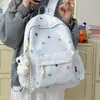 Mochila de alto valor, gran capacidad, estilo coreano, para estudiantes de primaria, verano, estampado de estrellas, mochila de doble hombro, estilo ins, mochila pequeña y fresca
