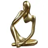 Mini figura de resina más vendida transfronteriza con efecto de pensamiento izquierdo-derecho, artesanía de figura abstracta nórdica, artículo de decoración de hogar de lujo de alta gama