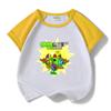 Roupas de verão masculinas terno 2023 novas roupas infantis contrastam roupas de cores frias bonito puro algodão roupas esportivas infantis de verão