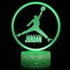 NBA Jordan James jugador de baloncesto serie 3D luz nocturna LED creativa colorida control remoto táctil lámpara de mesa pequeña