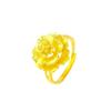 Anillo de Flor de Peonía Oro Arena Vietnamita Anillo de Girasol Abierto para Mujer Flor Grande Elegante Versátil Anillo de Mujer Cola de Fénix Doble