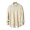 Suéter de Punto Seamless Bai Cai Rong Otoño/Invierno 100% Lana Pura para Hombre, Cuello Medio Alto, Base para Ropa Casual de Negocios