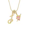 Europa y Estados Unidos transfronterizo 26 letras conjunto de cobre circonita cadena de serpiente redonda collar letras colgante de oro creativo simple letras
