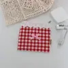 Nova Bolsa de Moedas Xadrez Fofa e Fresca com Acabamento Doce de Renda, Bolsa de Armazenamento de Alto Valor para Estudantes, Porta-Cartões