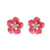 Novos brincos de flor de óleo de zircônia microincrustada de alta qualidade femininos coreanos ins fashion temperamento brincos atacado