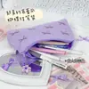 Estuche para Lápices Tostada con Lazo de Nube Estilo Ballet Simple para Estudiantes de Secundaria, Bolsa de Papelería de Gran Capacidad de Alto Valor de Nicho
