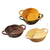 Tigela Cerâmica Criativa com Duas Alças, Formato Irregular, Cor Sob Esmalte, Tigela para Macarrão, Louça Cerâmica Estilo Ins