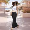 Amazon Transfronterizo 2026 Pantalones Anchos de Pierna Ancha con Bolsillos, de Cintura Alta, Caídos, Casual Sueltos tipo Palazzo para Mujer