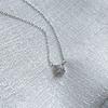 Collar de imitación de diamante Mosan de gran oferta transfronteriza con cadena sencilla chapada en platino, ajustable, para parejas, largo y ancho.