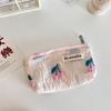26229 Bolsa de Cosméticos Combinada con Flor Francesa en Relieve, Bolso de Mano Sencillo Portátil, Bolso Clutch Casual para Teléfono Móvil para Caminar