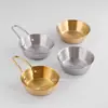 Cuenco para pepinillos de Corea del Sur, cuenco de acero inoxidable 304 con asa, plato para snacks y condimentos, vajilla estilo coreano, LOGOTIPO impreso