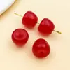 Kit de Materiales para Hacer a Mano Cadena de Teléfono con Cuentas Perforadas de Fruta Manzana de Dos Colores Acrílicas Realistas Tridimensionales