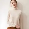 Suéter de punto para mujer, de primera línea, listo para usar, con cuello alto de pelo, 100% cachemira pura, elegante, adelgazante, sin botones, sencillo, cálido