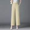 Pantalones Casuales de Pierna Recta Pequeños para Mujer, Nuevos de Verano 2026, Delgados de Cintura Alta, Efecto Caído Adelgazante, Versión Estrecha