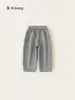 Pantalones de primavera y otoño Bangxuan para niños, ropa nueva para niños, pantalones curvos sencillos para niñas, pantalones casuales de color liso para niños, pantalones para niños