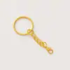 Llavero Dorado de Fabricante con Cierre de Langosta, Llavero con Cadena, Colgante de Muñeco de Juguete, Accesorios para Manualidades, Llavero