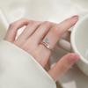 Venta Caliente Anillo de Dedo Índice de Espuma de Sirena Lujo Ligero Diseño de Nicho Anillo Abierto de Diamantes Cola de Pez Alto Sentimiento Elegante