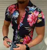 Camisas Florales para Hombre Estilo Europeo y Americano Nuevo de Verano Estilo Hawaiano Estampado Floral Juvenil Camisas Casuales de Manga Corta para Hombre