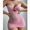 Ropa de Comercio Exterior Transfronteriza Body Ajustado Sexy de Alta Elasticidad Seductor y Divertido Camisón para Mujer Conjunto Transparente Body