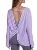 Nova Blusa de Yoga Outono Feminina Solta Costas Bonitas Casual Esportes Fitness Top Leve Respirável Roupas de Yoga Manga Longa