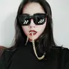 Gafas Divertidas de Mosaico para Estudiantes, Gafas de Foto de Mosaico, Influencer de Primera Categoría, Gafas de Sol Divertidas Bidimensionales, Gafas Divertidas para Niños