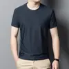 Camiseta de Hilo de Hielo para Hombre de Manga Corta Camiseta Básica Color Sólido Ropa Versátil Camiseta Suelta de Media Manga Verano Hilo de Hombre