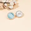 Botones Metálicos con Brillo Intenso Ojo de Gato Cielo Estrellado Flor Botones, Nuevos Botones de Manga para Camisa Cheongsam Hanfu Estilo Chino, Botones de Aleación de Zinc