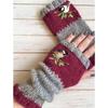 Guantes de Punto Cálidos y de Moda para Mujer de Otoño e Invierno, Guantes Cálidos para Exteriores de Medio Dedo con Hilo Acrílico y Diseño de Bloques de Color, Transfronterizo
