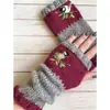 Guantes Personalizados para Otoño e Invierno, Guantes de Punto Cálidos y de Moda para Mujer, Moda Transfronteriza Guantes Bordados Patchwork Cálidos