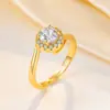 Anillo de Lujo Ligero Estilo Francés de Gama Alta con Microincrustaciones Completas de Diamantes para Mujer, Súper Brillante, Moderno, Exquisito, Versátil, Modelo Nuevo, Anillo de Venta Caliente en Transmisión en Vivo
