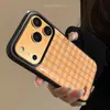 Patrón de Cuadros Naranja Adecuado para Funda de Teléfono Apple 17 Pro Max iPhone 18 Resina 13 Estuche Duro 11 Personalizado 14 Generación Dropshipping