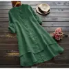 Em estoque primavera/verão 2023 novo ebay Amazon feminino cor sólida botão algodão-linho cardigã manga longa camisa longa para mulheres