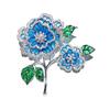 Nova Broche Flor de Peônia Azul Estilo Chinês, Alfinete Esmaltado de Alta Qualidade, Acessório Versátil e Elegante para Jaquetas, Roupas de Jantar