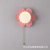 Lámpara de Pared Simple con Flor Transfronteriza Interruptor de Tirador Rosa Dormitorio Infantil Estudio Mesita de Noche Pared de Fondo Pasillo Pasillo