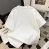 Nueva Camiseta de Manga Corta de Algodón de 270g para Hombre Verano 2026 Empalme Holgada Talla Grande Estilo Coreano Juvenil Camiseta de Moda
