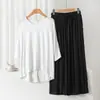 Conjunto de pijama modal feminino de verão fino solto com manga 3/4 casual plus size roupa externa conjunto de duas peças