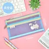 Estuche de Gasa Transparente Hongxing B6 Bolsa para Archivos Bolsa con Cremallera Linda Bolsa de Información para Estudiantes Estuche de Lápices de Dibujos Animados Almacenamiento de Nylon